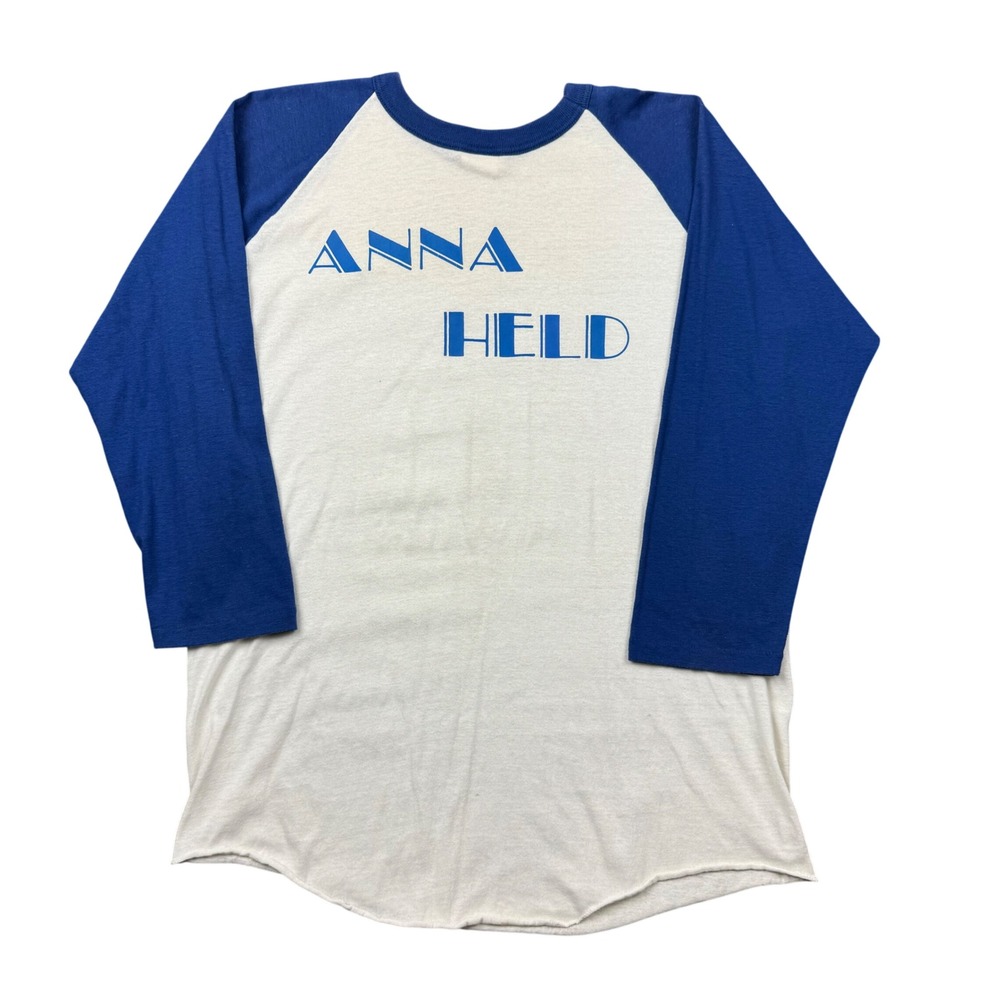True Vintage Anna Held T Shirt Men XL Raglan 3/4 Sleeve Broadway Actress